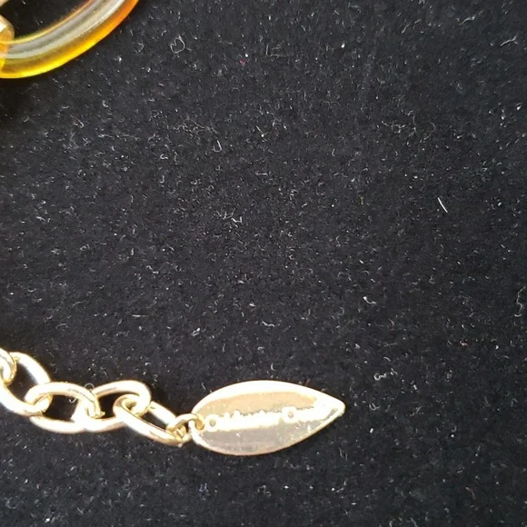 Coldwater Creek necklace Boho faux  amber tortoise gold necklace - Picture 5 of 6